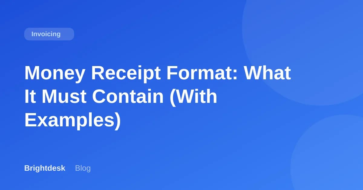 Money Receipt Format: What It Must Contain (With Examples)